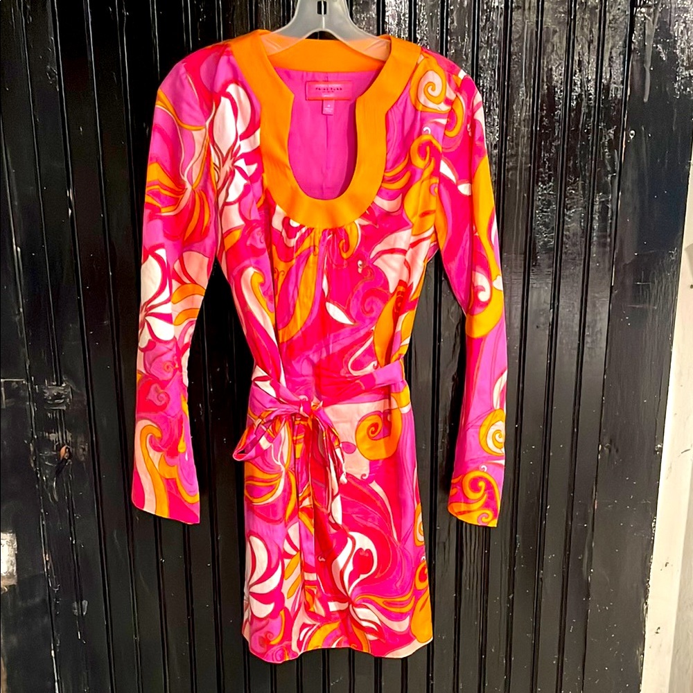 Trina Turk size 4, Vibrant Pink and Orange Women's Dress